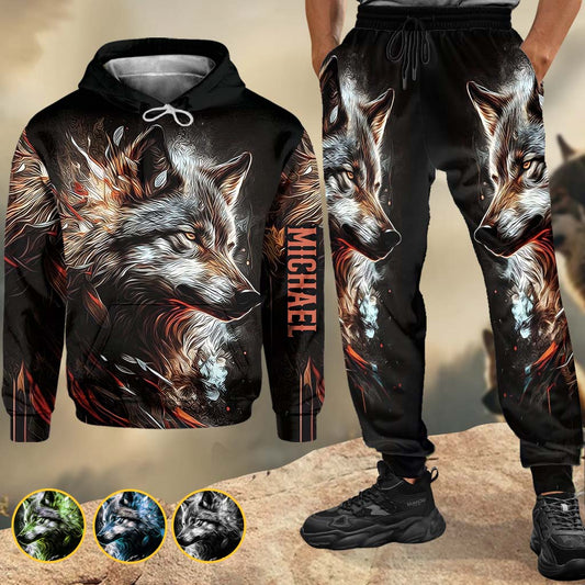 Starker Wolf – Personalisierter Wolf-Hoodie und Jogginghose