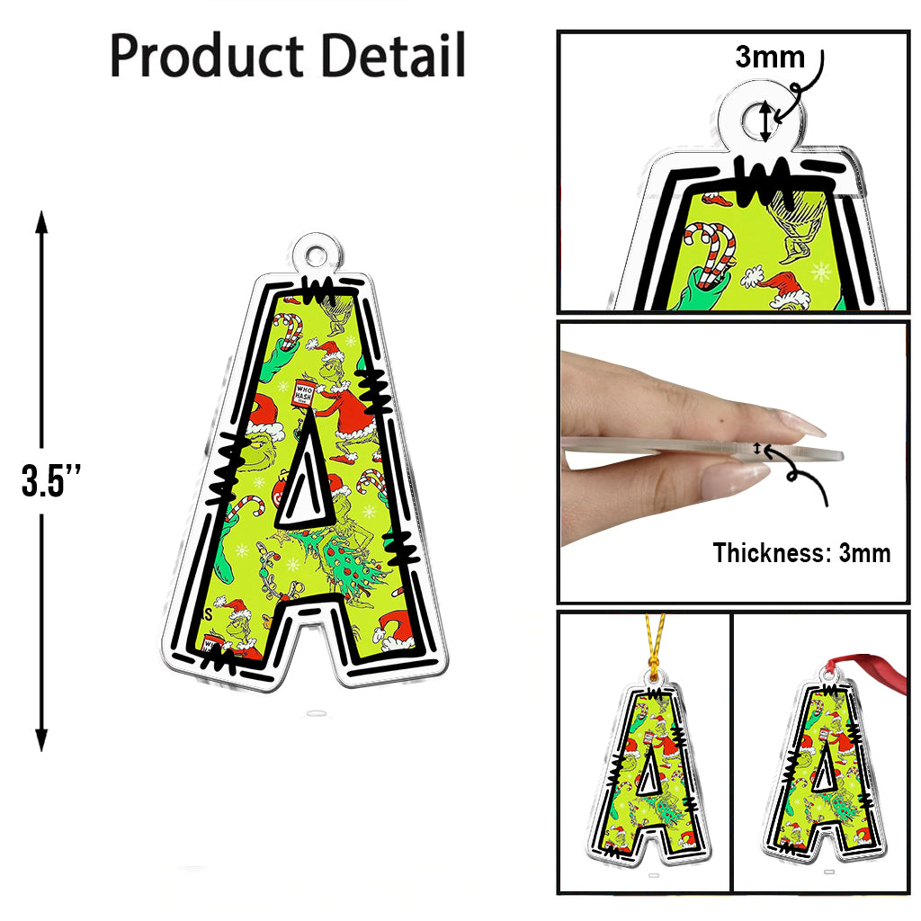 Grinch-Brief – Personalisierte Stola, individuell geformter Weihnachtsschmuck