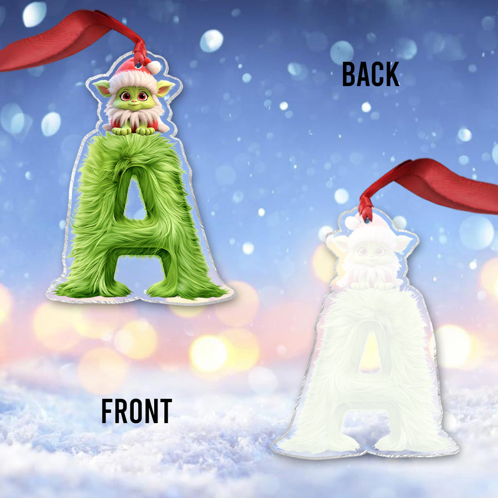 Grinchy-Brief – Personalisierte Stola, transparenter Weihnachtsschmuck