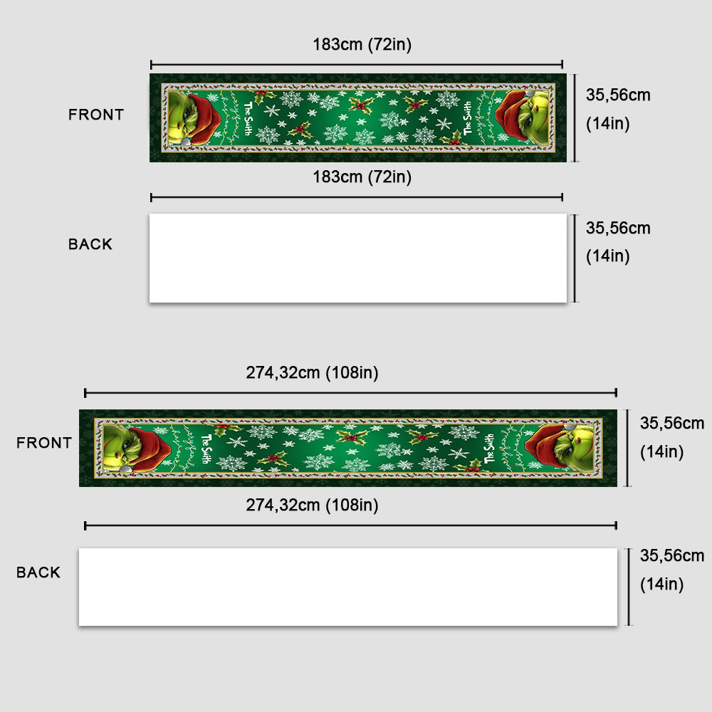 Jede Familie hat einen grünen – personalisierten Weihnachtstischläufer mit Stola