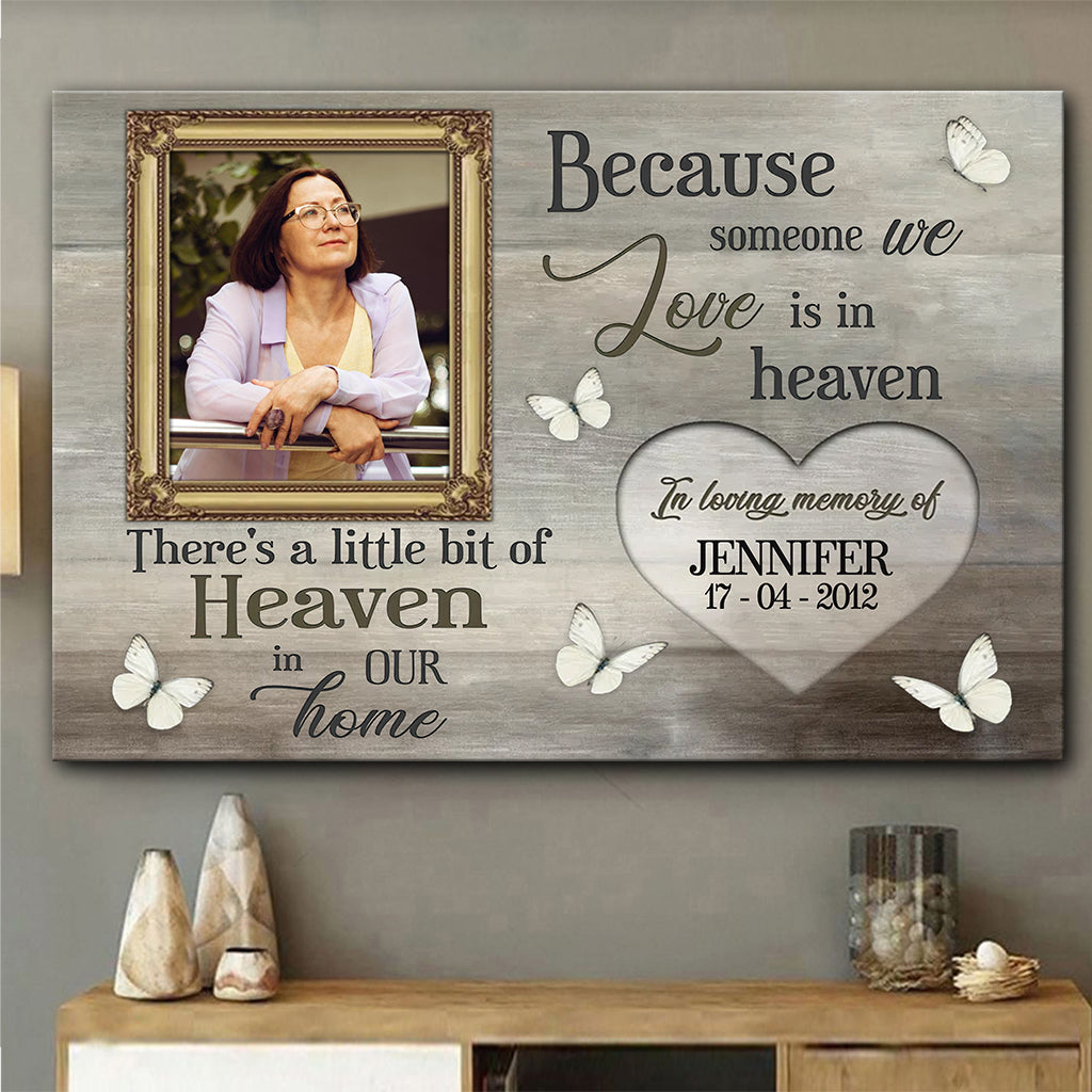 Parce que quelqu'un que nous aimons est au ciel - Toile et affiche commémoratives personnalisées