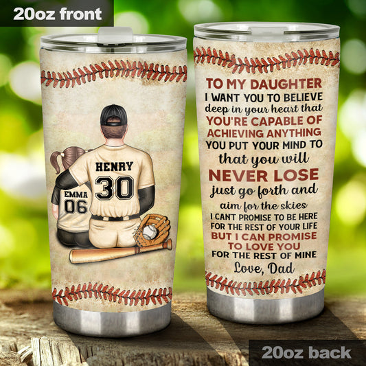 Ich möchte, dass du tief in deinem Herzen daran glaubst – Baseballgeschenk für Sohn, Tochter, Enkelin, Enkel – personalisierter Becher