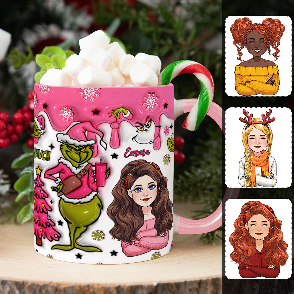 Mug personnalisé « À l'époque du Grinch » - Décoration de Noël avec étole