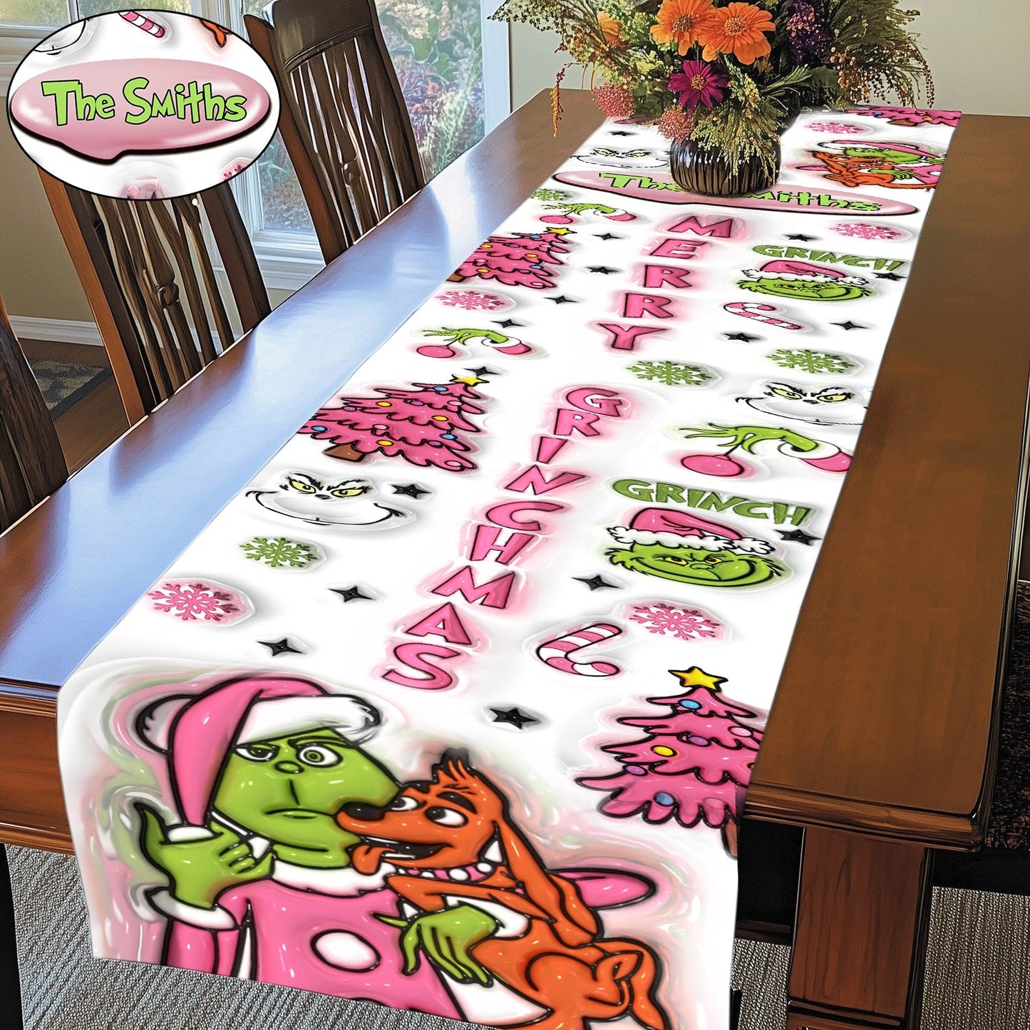 Merry Grinchmas - Personalized Stole Christmas Table Runner