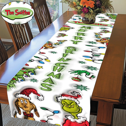Merry Grinchmas - Personalized Stole Christmas Table Runner