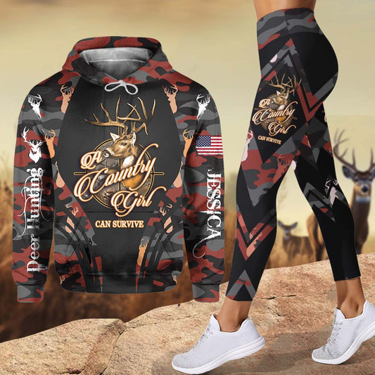 Country Girl – Personalisierter Jagd-Hoodie und Leggings