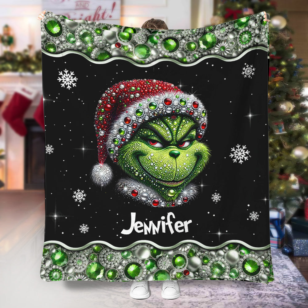 Fröhliche Grinchmas - Personalisierte Stola-Weihnachtsdecke