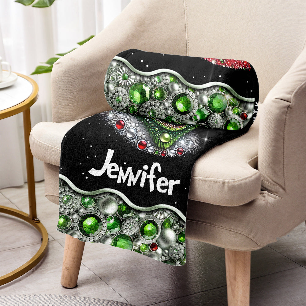 Fröhliche Grinchmas - Personalisierte Stola-Weihnachtsdecke