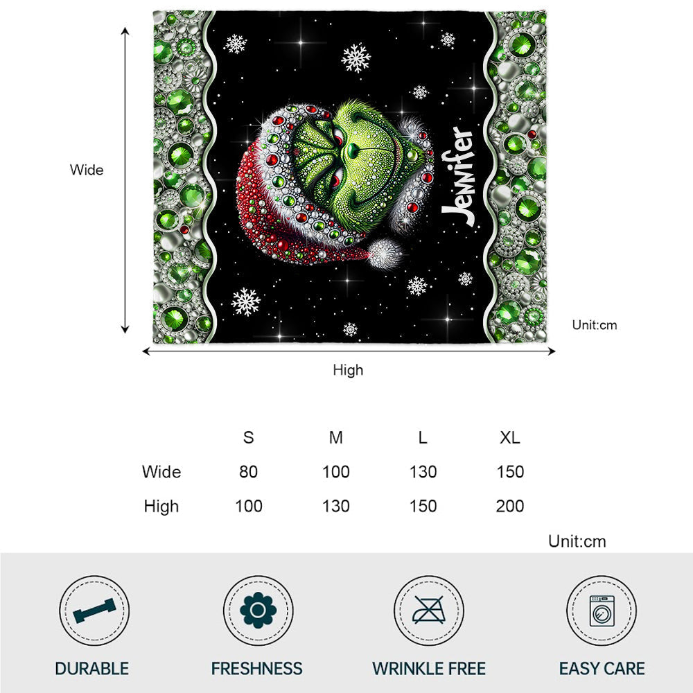 Fröhliche Grinchmas - Personalisierte Stola-Weihnachtsdecke
