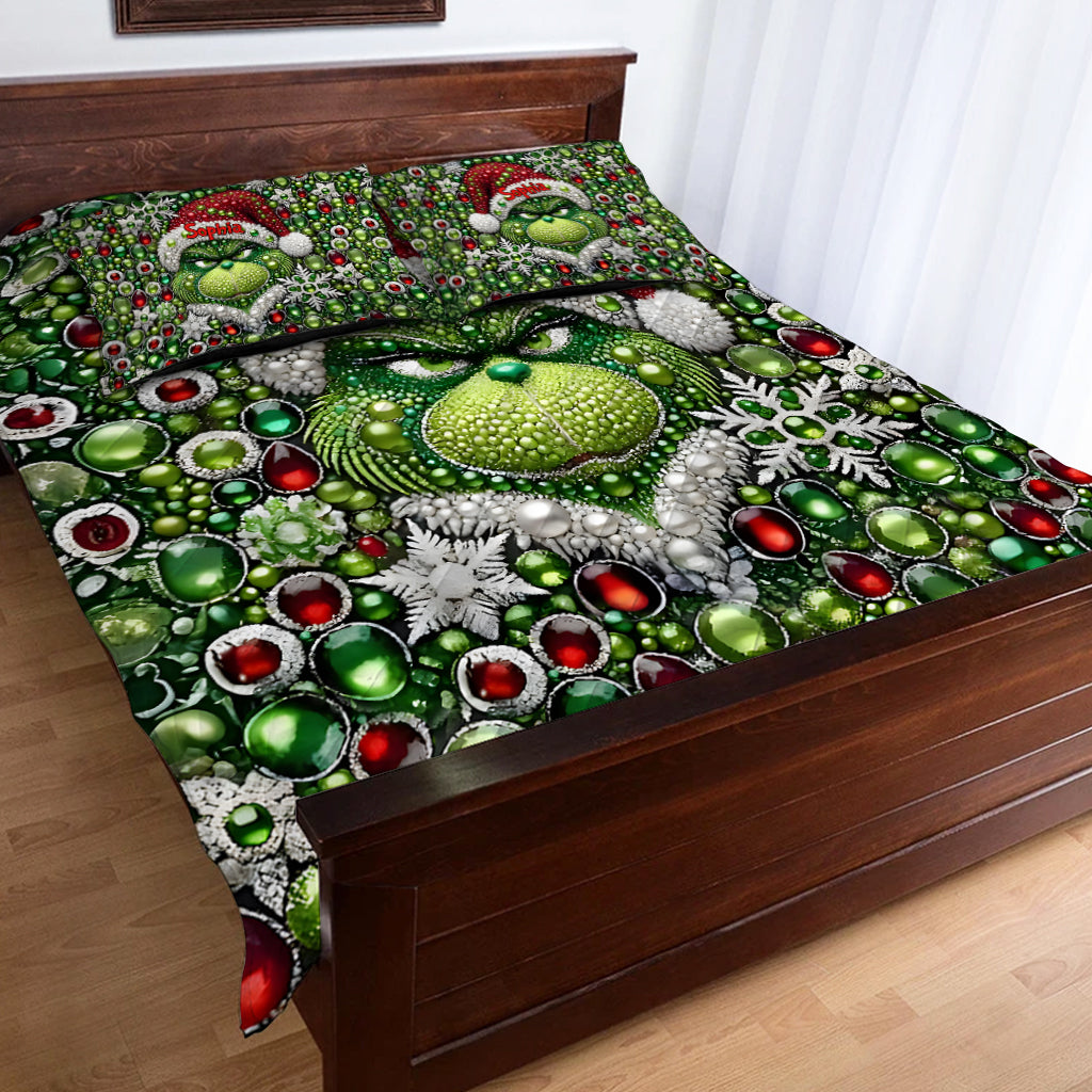 Merry Grinchmas - Personalized Stole Christmas Quilt Set