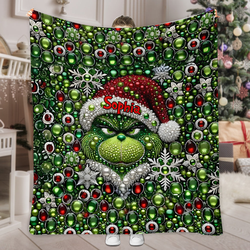 Fröhliche Grinchmas - Personalisierte Stola-Weihnachtsdecke