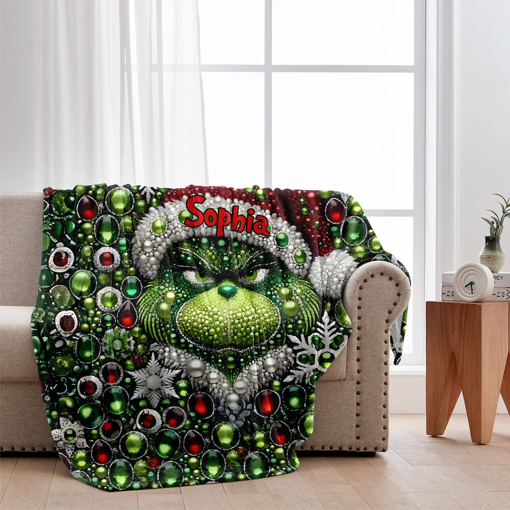 Fröhliche Grinchmas - Personalisierte Stola-Weihnachtsdecke