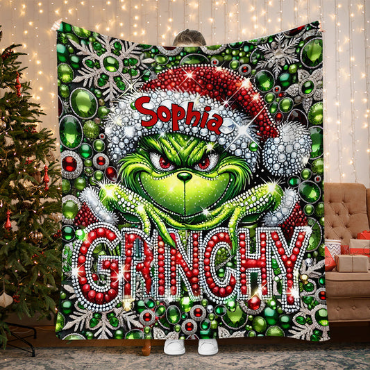 Fröhliche Grinchmas - Personalisierte Stola-Weihnachtsdecke