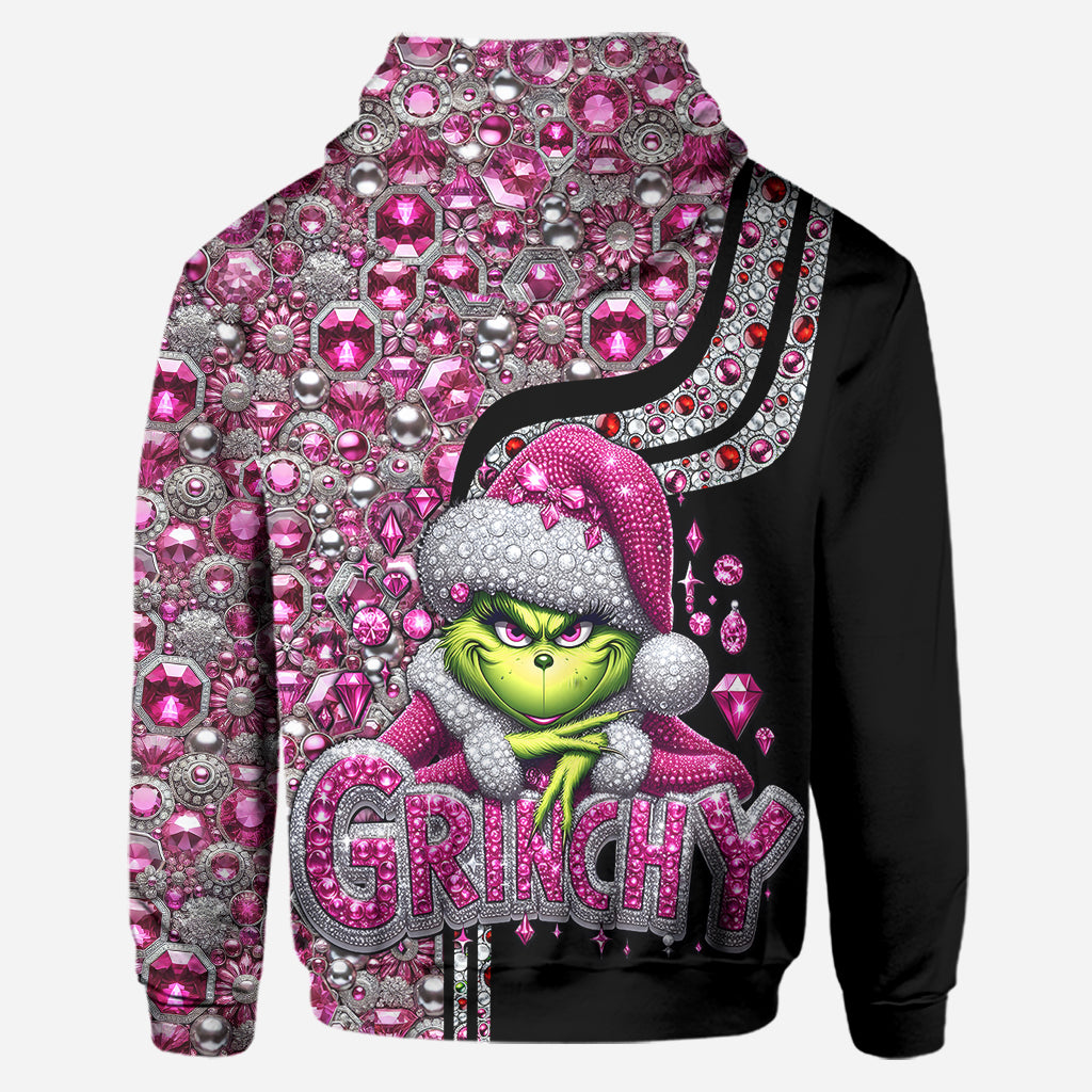 Joyeux Grinchmas ! - Sweat à capuche et legging personnalisés avec étole de Noël