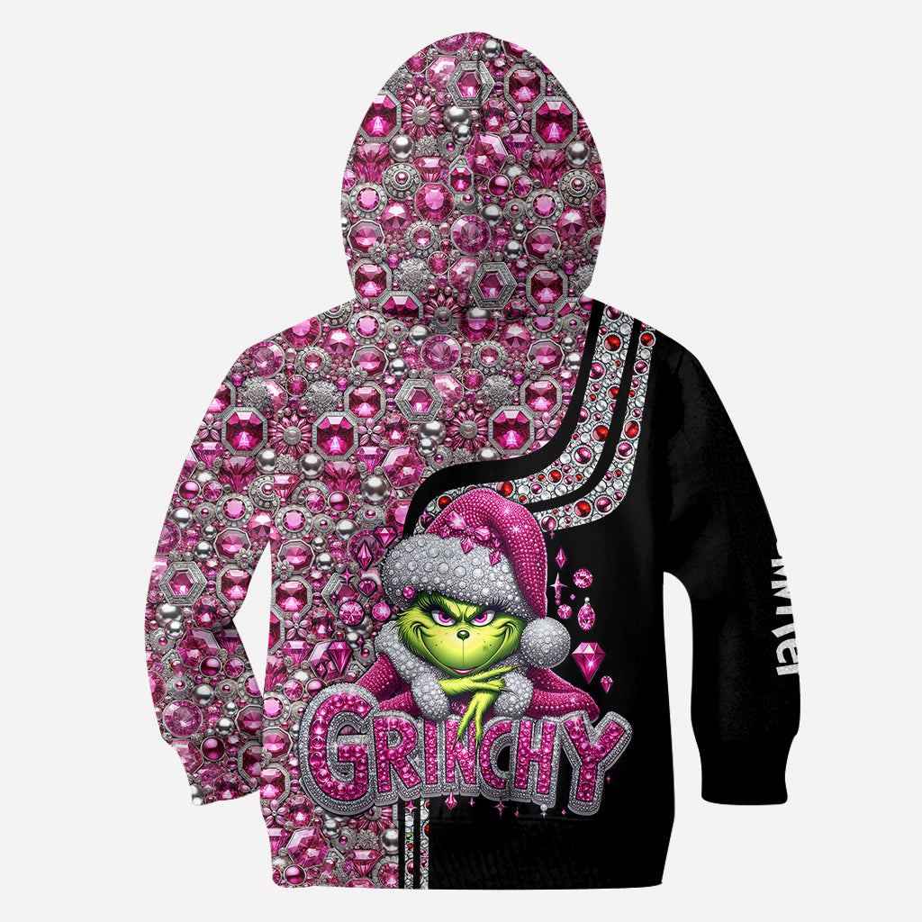 Joyeux Grinchmas ! - Sweat à capuche et legging personnalisés avec étole de Noël