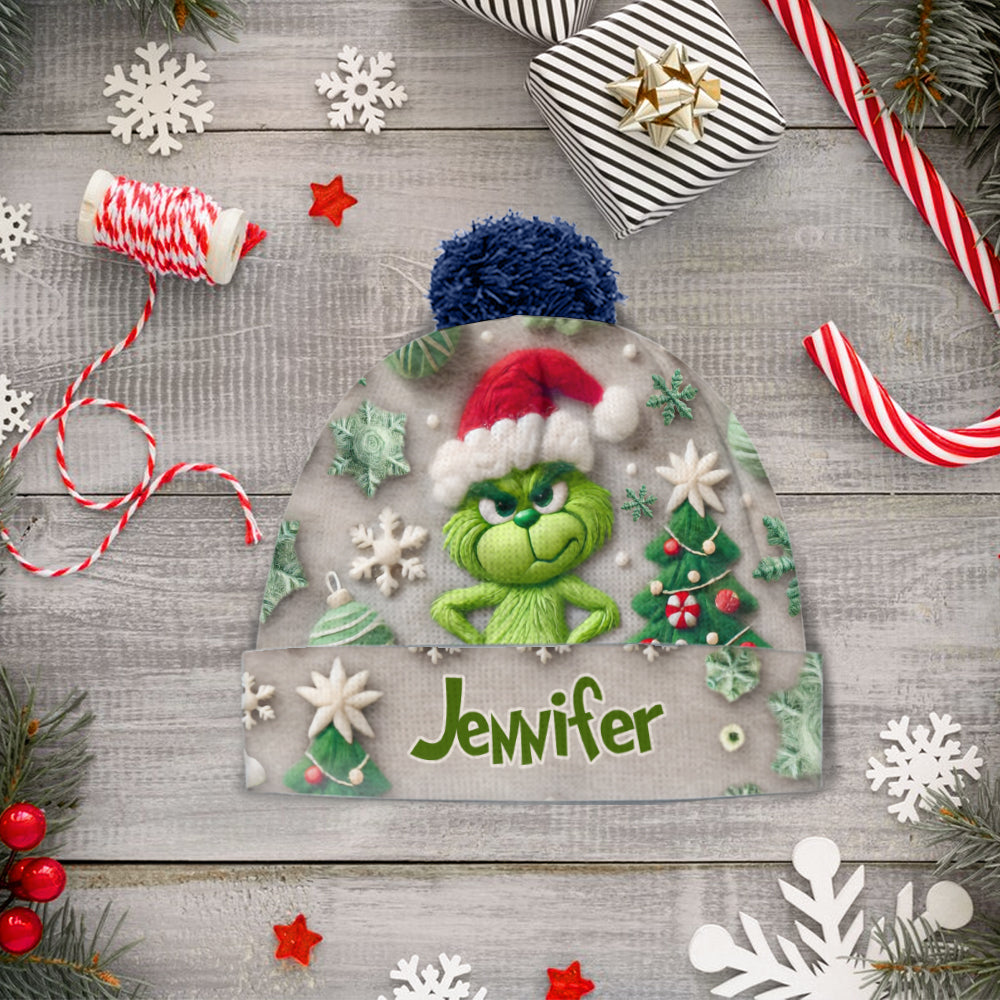 Merry Grinchmas - Personalized Stole Christmas Beanie Hat