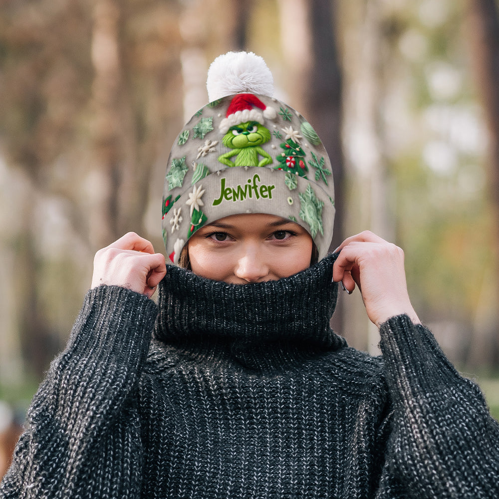Merry Grinchmas - Personalized Stole Christmas Beanie Hat