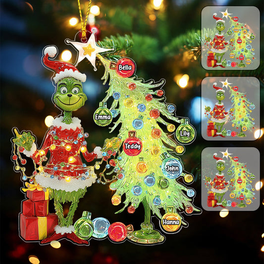 Merry Grinchmas Gifts For Family, Friends, Coworkers - Personalized Stole Christmas Ornament