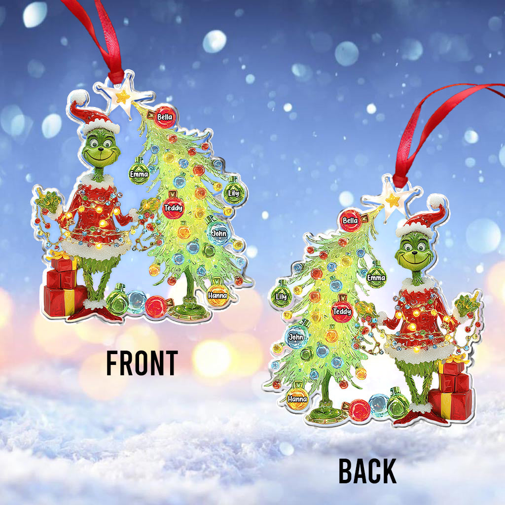 Merry Grinchmas Gifts For Family, Friends, Coworkers - Personalized Stole Christmas Ornament