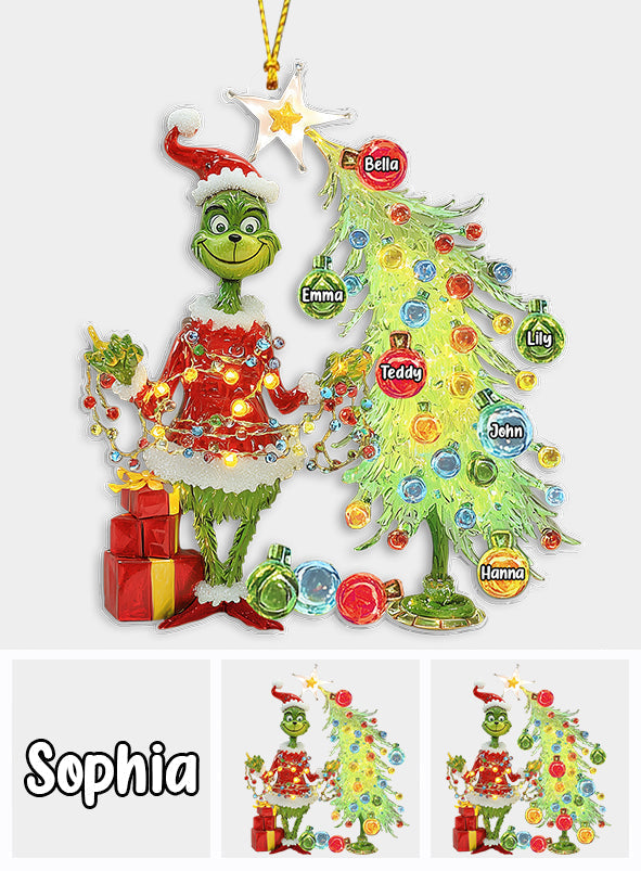 Merry Grinchmas Gifts For Family, Friends, Coworkers - Personalized Stole Christmas Ornament