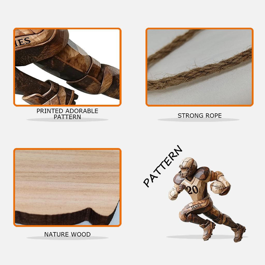 Starker Kerl – Personalisiertes Fußball-Holzschild in individueller Form