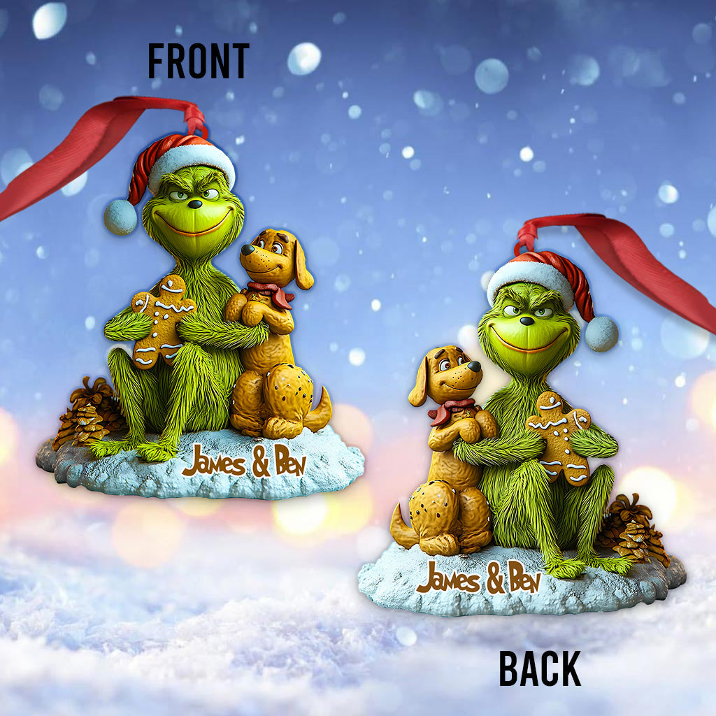 Grünes Monster liebt Hunde – Personalisierte Stola als Weihnachtsschmuck