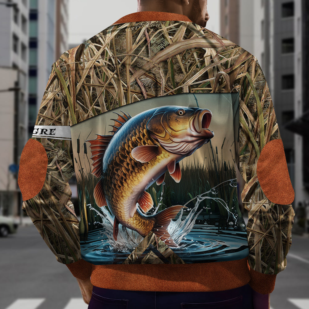 Pêche à la carpe - Sweat-shirt zippé personnalisé pour homme