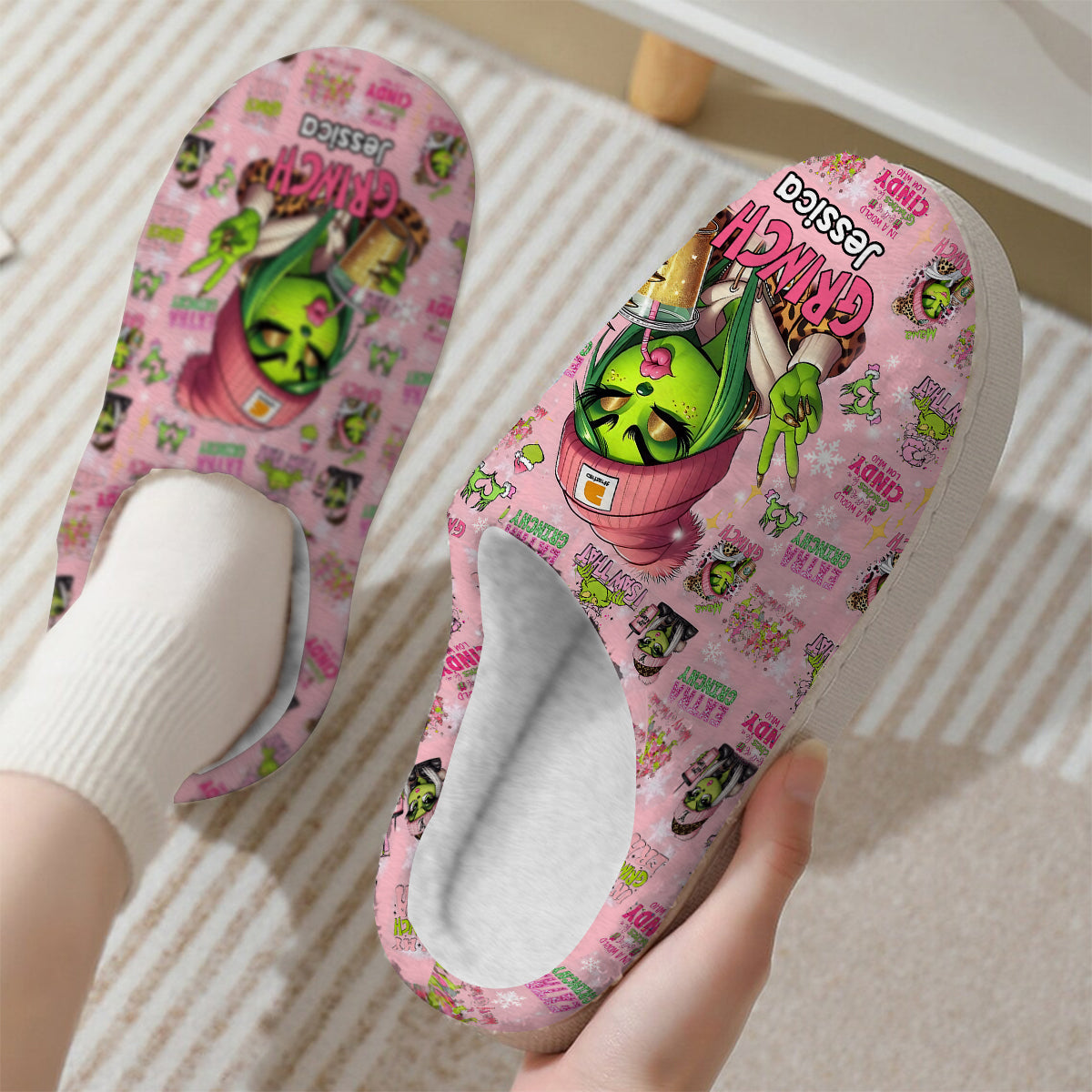 Pinky - Personalisierte Stola Weihnachtspantoffeln