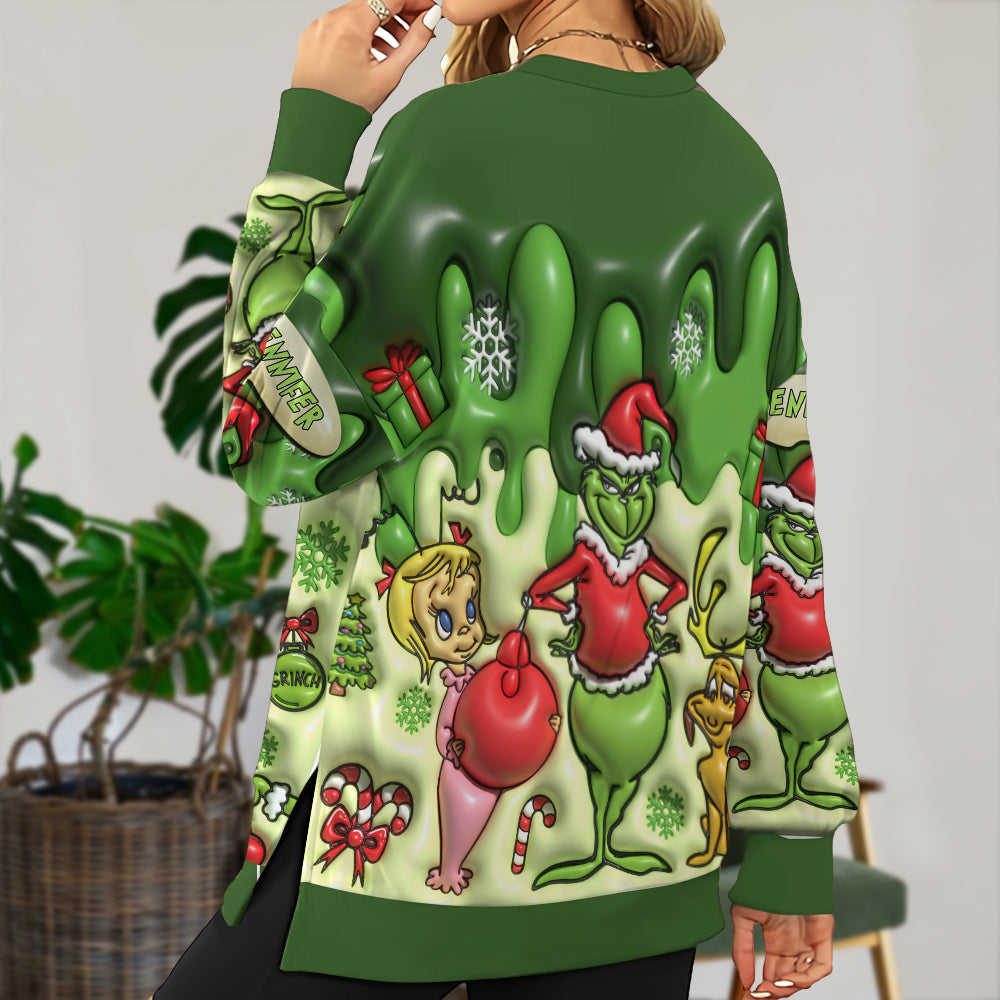 Joyeux Noël - Sweat-shirt à ourlet fendu et étole de Noël personnalisée