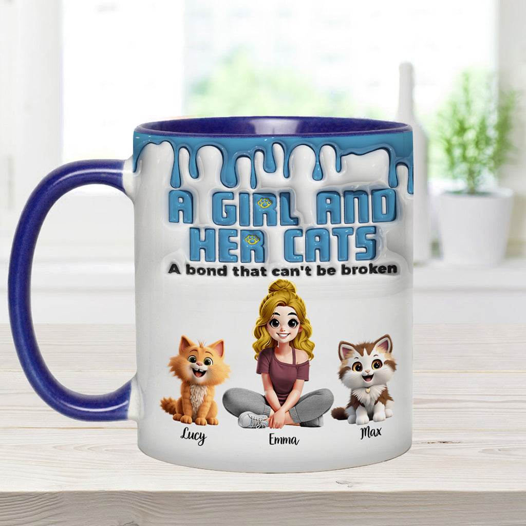 Meine Katze und ich – eine unzerbrechliche Bindung – personalisierte Tasse mit Katzenmotiv