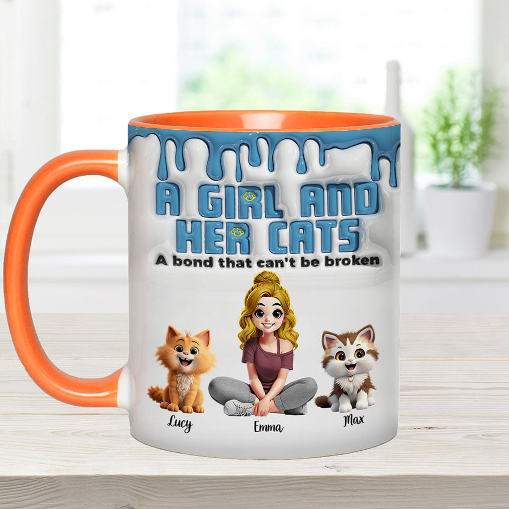 Meine Katze und ich – eine unzerbrechliche Bindung – personalisierte Tasse mit Katzenmotiv