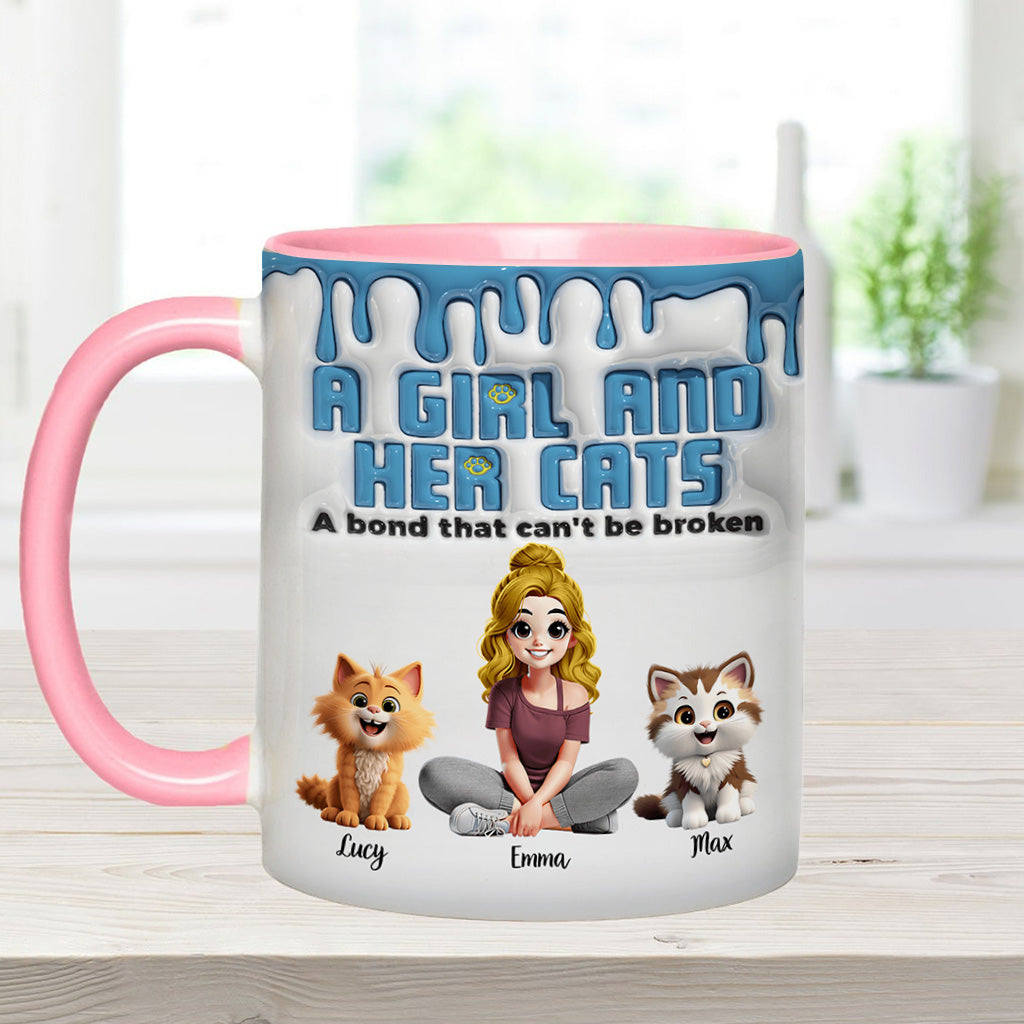 Meine Katze und ich – eine unzerbrechliche Bindung – personalisierte Tasse mit Katzenmotiv