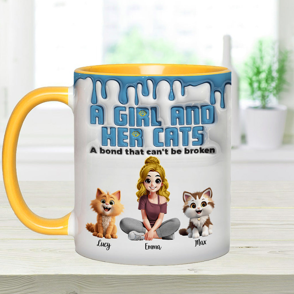 Meine Katze und ich – eine unzerbrechliche Bindung – personalisierte Tasse mit Katzenmotiv