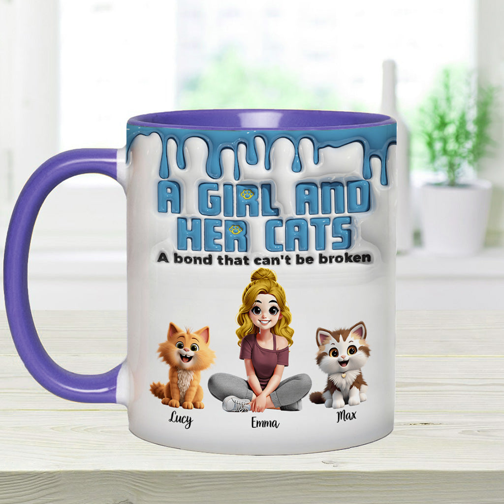 Meine Katze und ich – eine unzerbrechliche Bindung – personalisierte Tasse mit Katzenmotiv