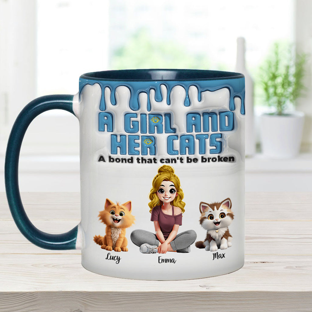 Meine Katze und ich – eine unzerbrechliche Bindung – personalisierte Tasse mit Katzenmotiv