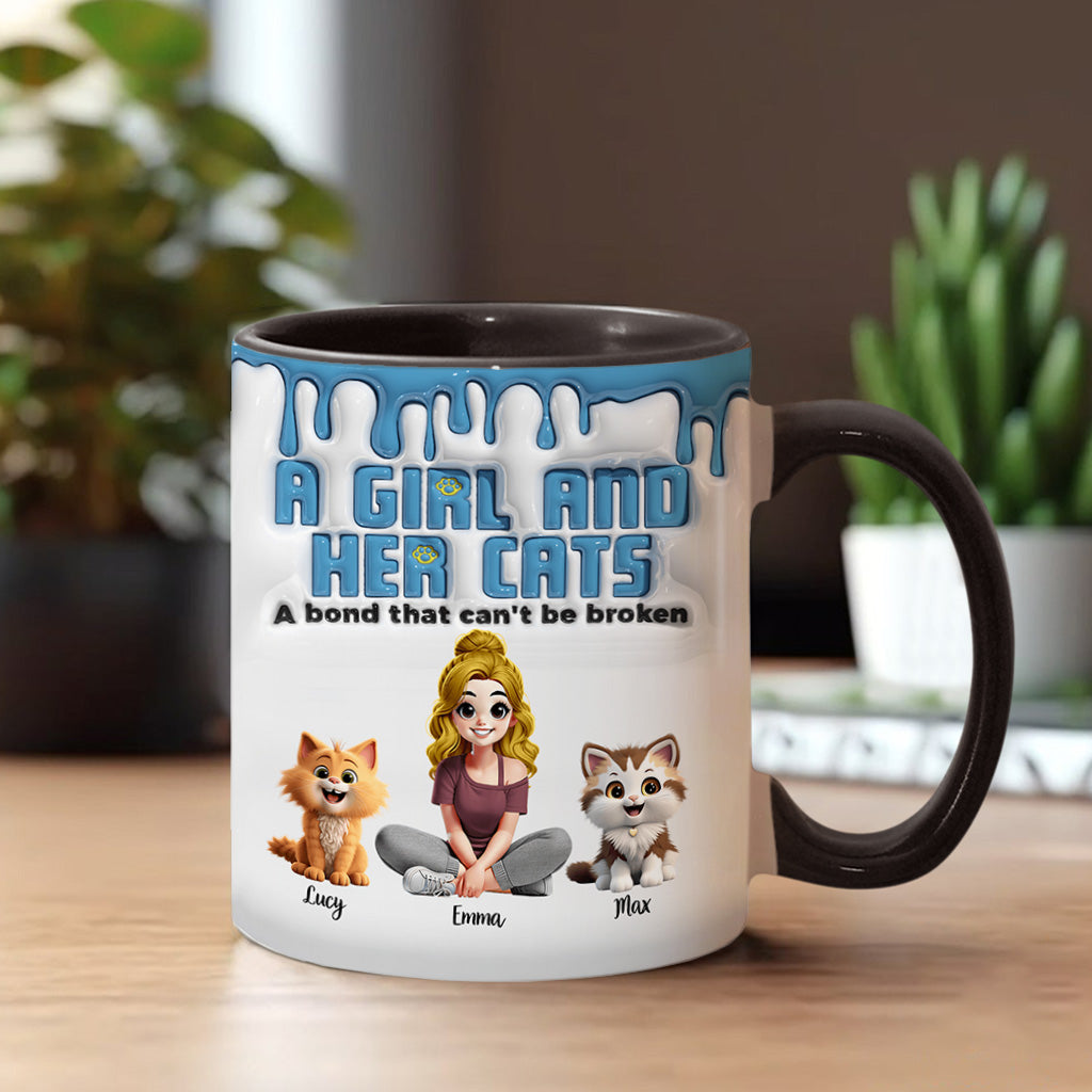 Meine Katze und ich – eine unzerbrechliche Bindung – personalisierte Tasse mit Katzenmotiv