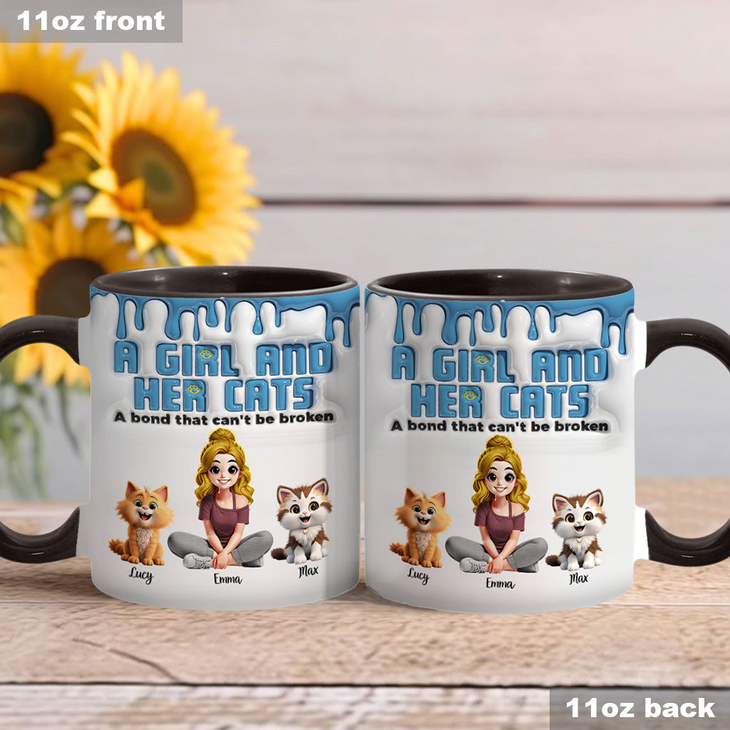 Meine Katze und ich – eine unzerbrechliche Bindung – personalisierte Tasse mit Katzenmotiv