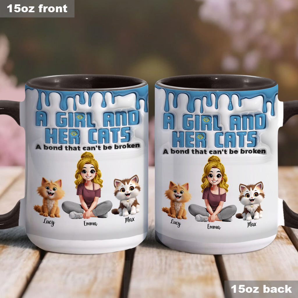 Meine Katze und ich – eine unzerbrechliche Bindung – personalisierte Tasse mit Katzenmotiv