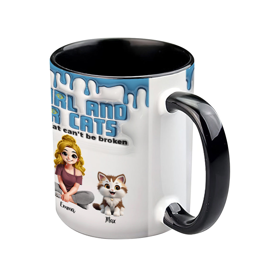 Meine Katze und ich – eine unzerbrechliche Bindung – personalisierte Tasse mit Katzenmotiv