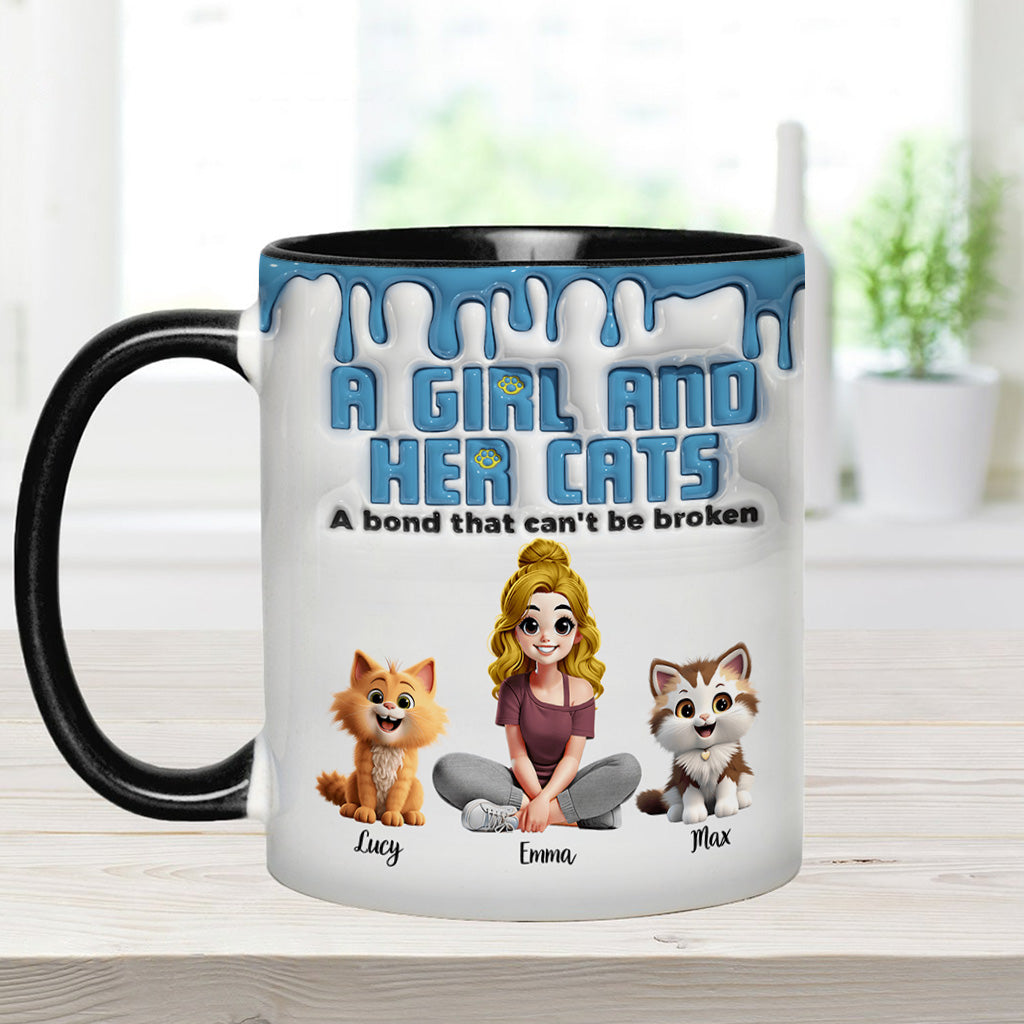 Meine Katze und ich – eine unzerbrechliche Bindung – personalisierte Tasse mit Katzenmotiv