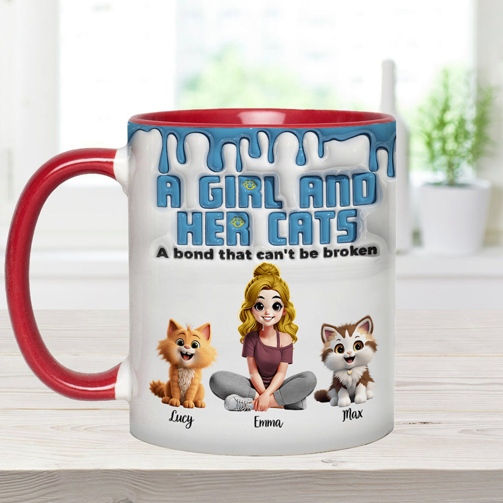 Meine Katze und ich – eine unzerbrechliche Bindung – personalisierte Tasse mit Katzenmotiv