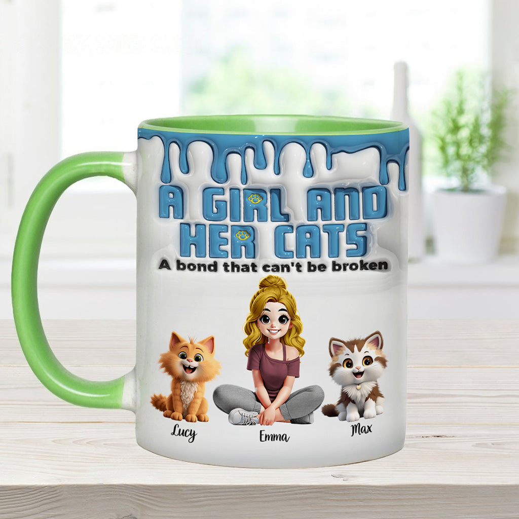 Meine Katze und ich – eine unzerbrechliche Bindung – personalisierte Tasse mit Katzenmotiv