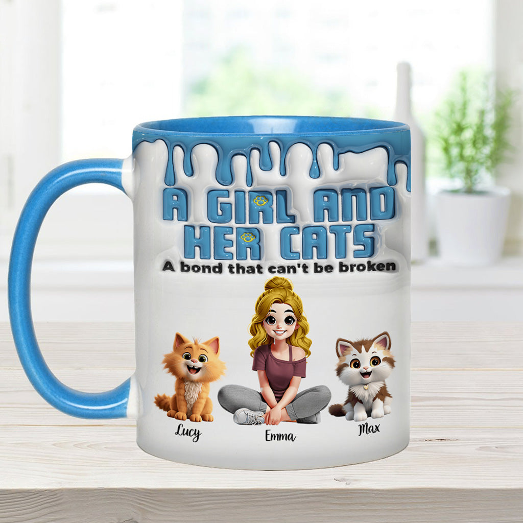 Meine Katze und ich – eine unzerbrechliche Bindung – personalisierte Tasse mit Katzenmotiv