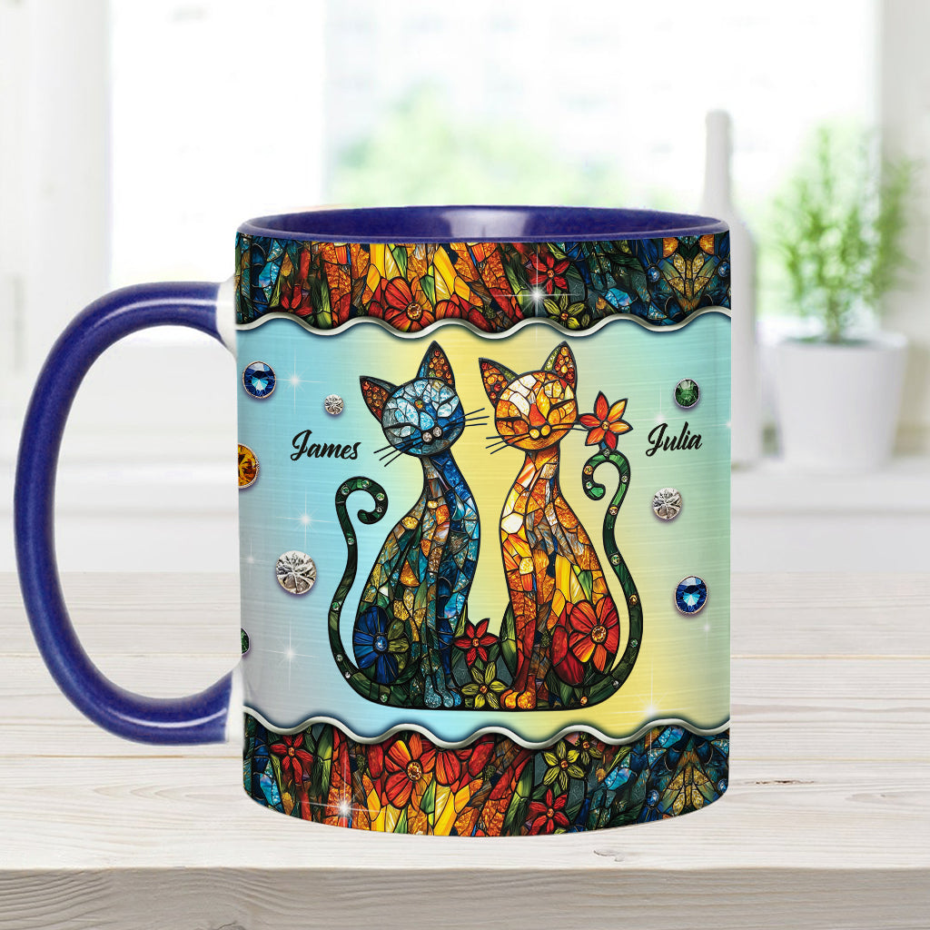 Atemberaubendes Katzenpaar – personalisierte Tasse mit Katzenmotiv