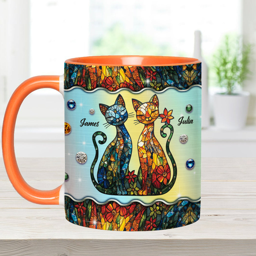 Atemberaubendes Katzenpaar – personalisierte Tasse mit Katzenmotiv