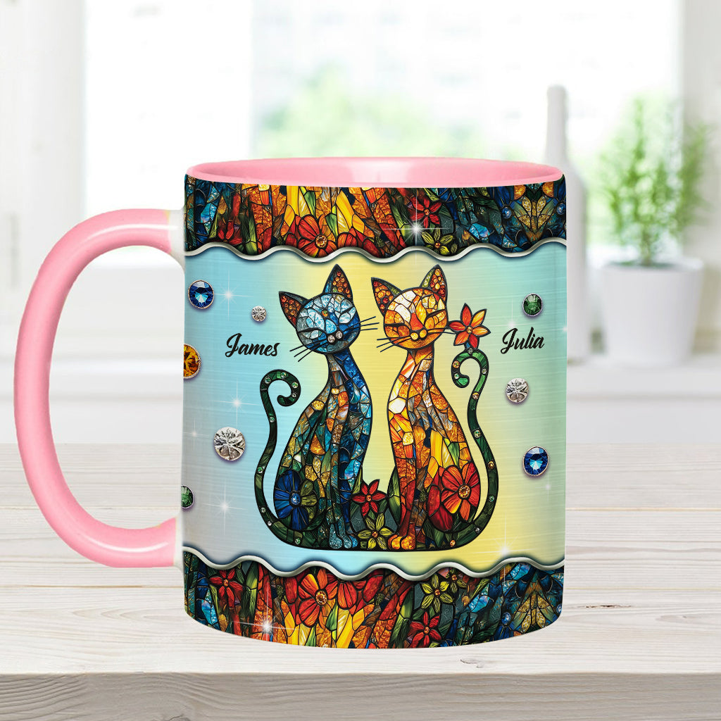 Atemberaubendes Katzenpaar – personalisierte Tasse mit Katzenmotiv