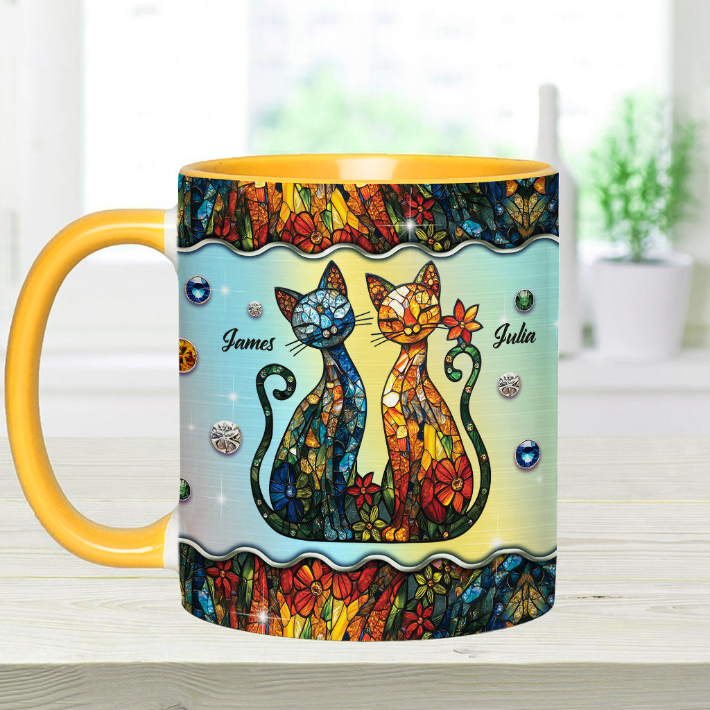 Atemberaubendes Katzenpaar – personalisierte Tasse mit Katzenmotiv
