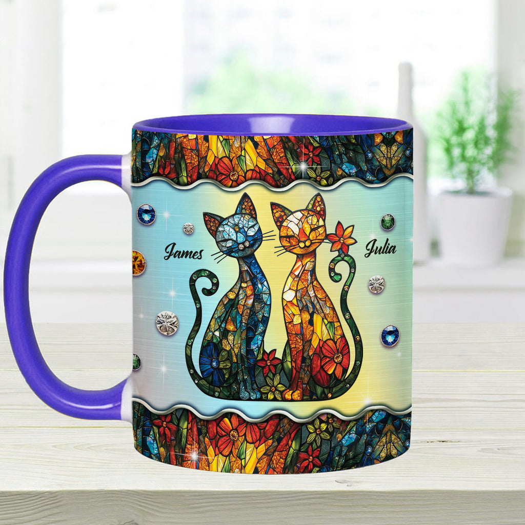 Atemberaubendes Katzenpaar – personalisierte Tasse mit Katzenmotiv