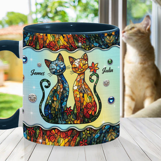 Atemberaubendes Katzenpaar – personalisierte Tasse mit Katzenmotiv