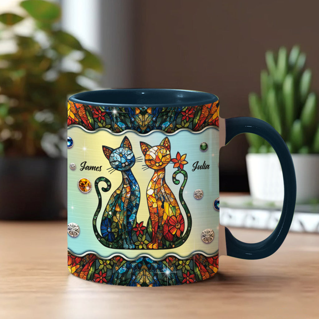 Atemberaubendes Katzenpaar – personalisierte Tasse mit Katzenmotiv